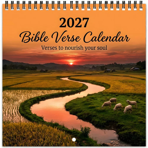 12 Month 2027 Bible Verse Calendar Jesus Christ Theme Scenic