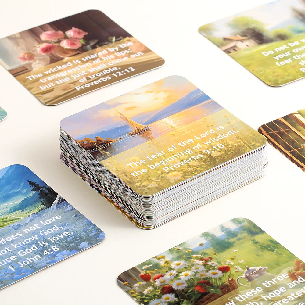 50 Sheets Inspirational Bible Card Encouragement Scripture Card With