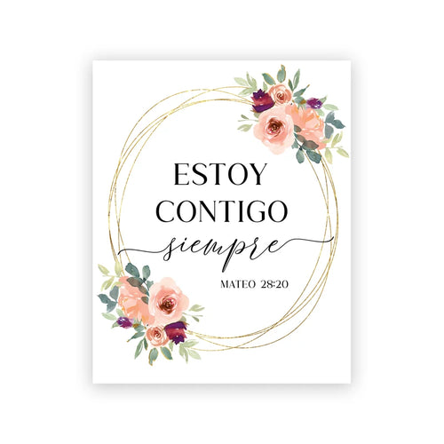 (2D canvas painting)  Spanish Bible Verse Quotes Print God Christian