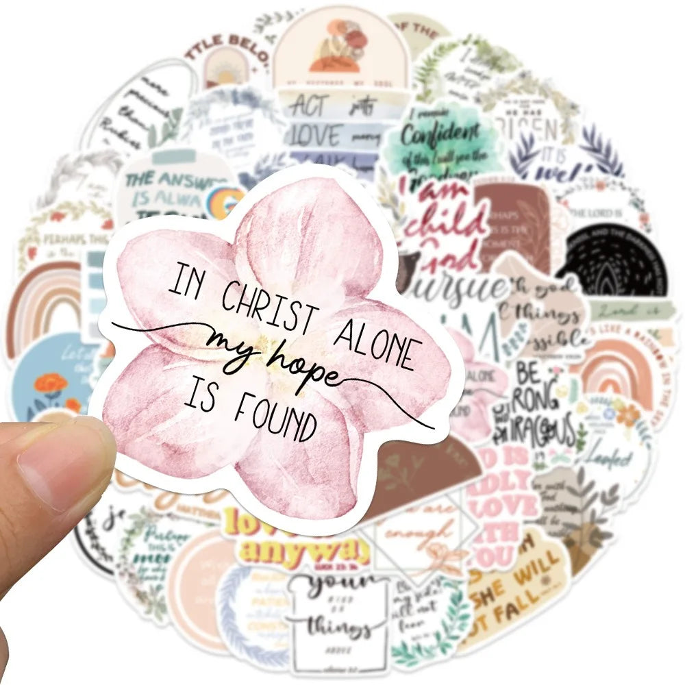 50pcs Jesus Phrase Christians Religion Bible Stickers DIY Laptops