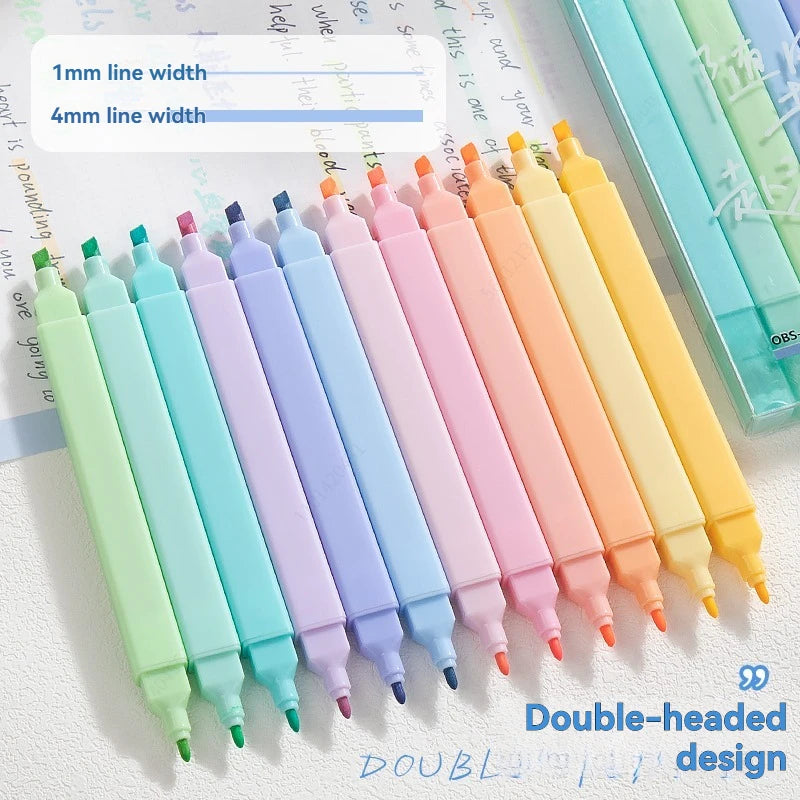 6/12 Colors Highlighters Cute Pastel Pens Bible Pens Soft Tip