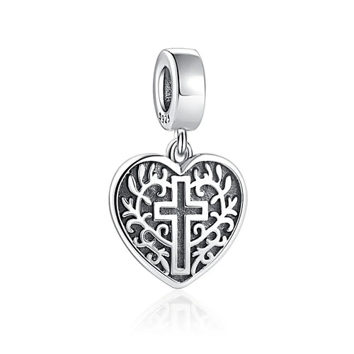 2024 New 925 Silver Jesus Cross The Holy Bible Pendant Charms Beads
