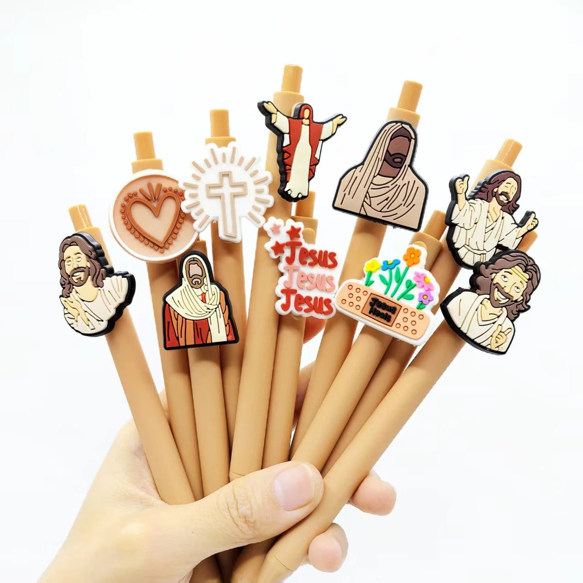 10PCS Religious Gender Pen, Jesus Bible Phrase Ballpoint Pen, Faith
