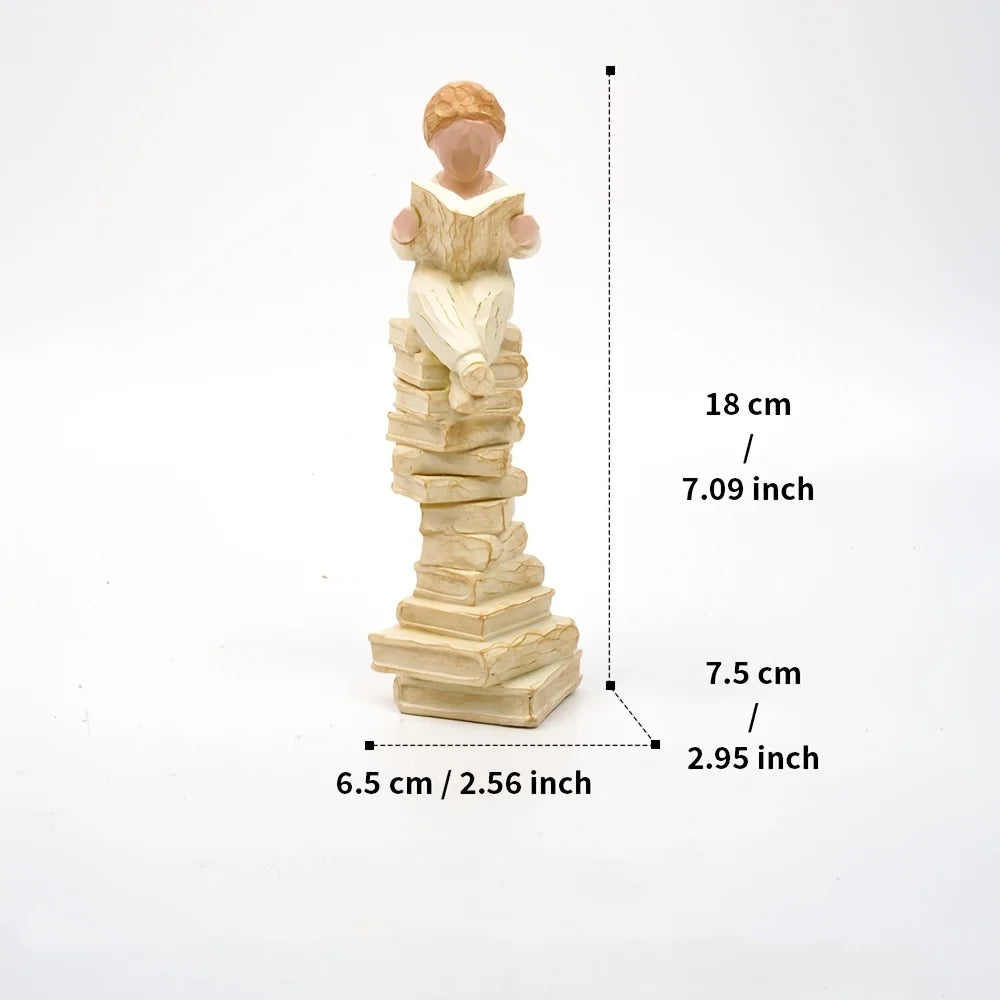1-Piece Girl Reading Figure Inspirational Ornament, a Gift for Women