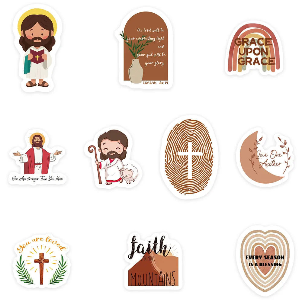 500pcs Jesus Bible Sticker For Laptop Phone Case Guitar Skateboard