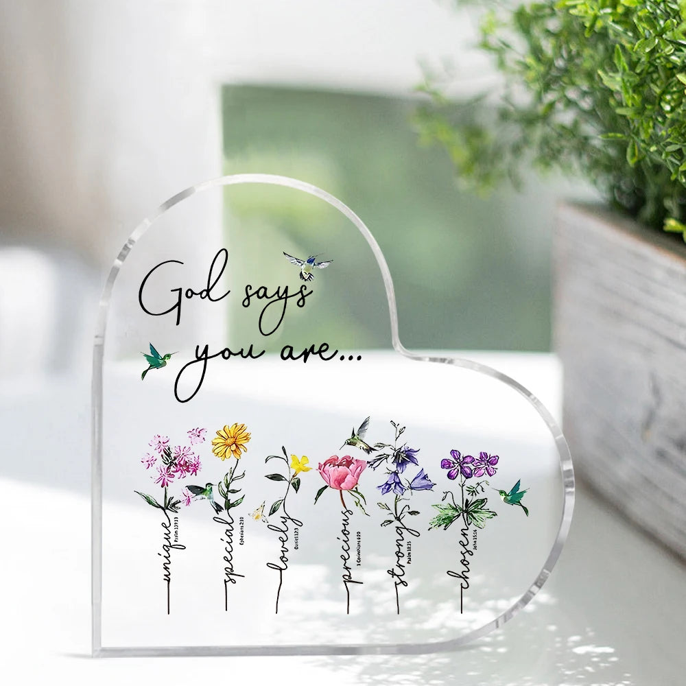 1pc Contemporary Acrylic Heart-Shaped Prayer Sign with Inspirational