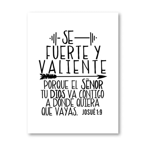 (2D canvas painting)  Spanish Bible Verse Quotes Print God Christian