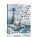 1pc No Framed Ocean Lighthouse Wall Art Scriptures Christian Psalm