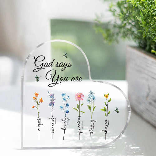 1pc Contemporary Acrylic Heart-Shaped Prayer Sign with Inspirational