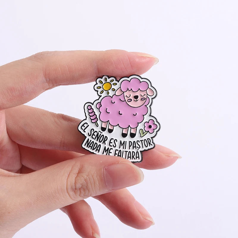 The Lord is My Shepherd Enamel Pin Christian Easter Religious Faith