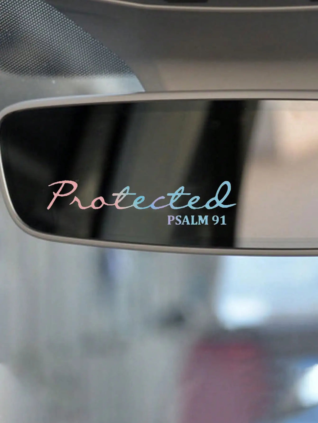 Bible Verse Mirror Sticker – "Psalm 91: Under Protection" Christian
