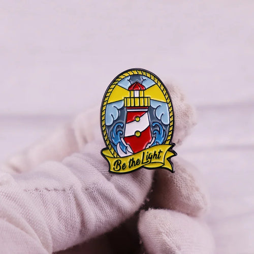Be The Light Lighthouse Enamel Pin — Grey Skies Brooch