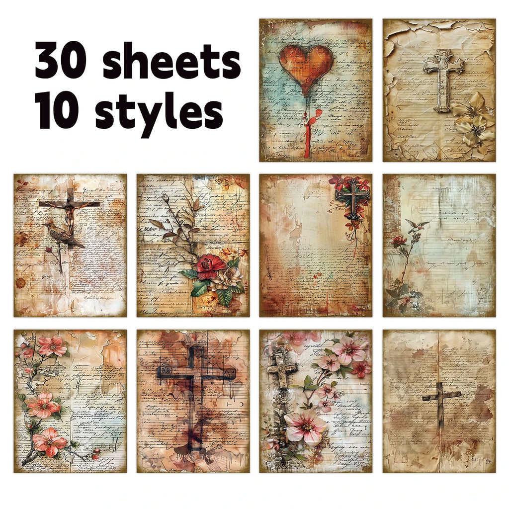 30pcs Bible Decorative Scrapbook Paper,For Bible