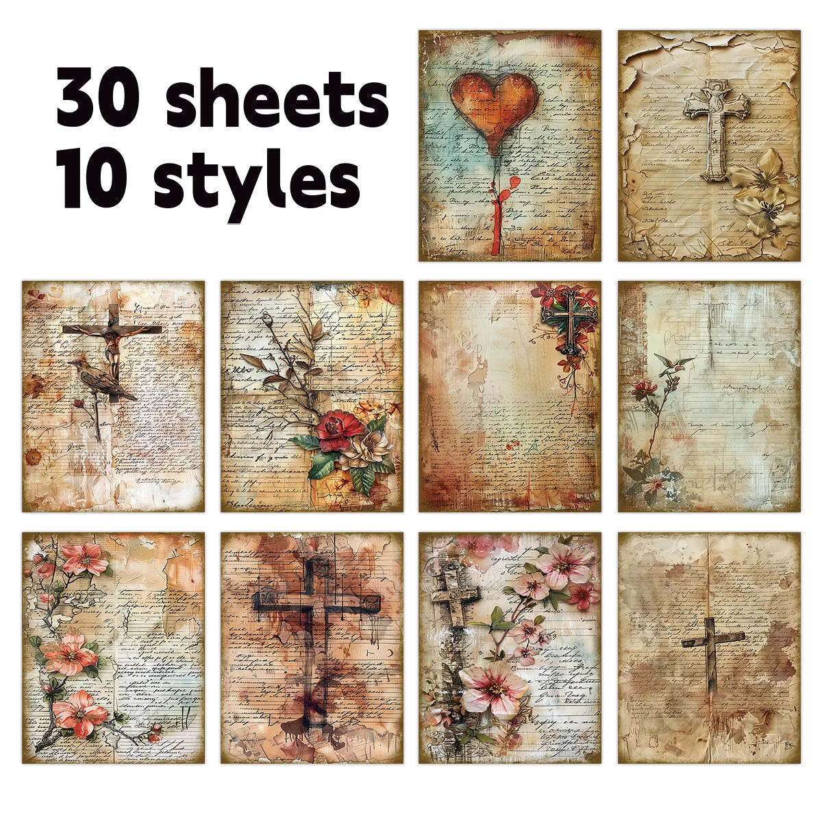 30pcs Bible Decorative Scrapbook Paper,For Bible