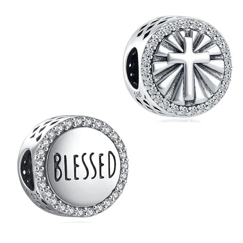 2024 New 925 Silver Jesus Cross The Holy Bible Pendant Charms Beads