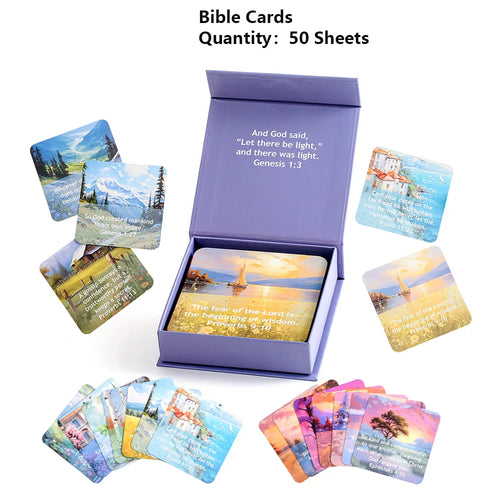 50 Sheets Inspirational Bible Card Encouragement Scripture Card With