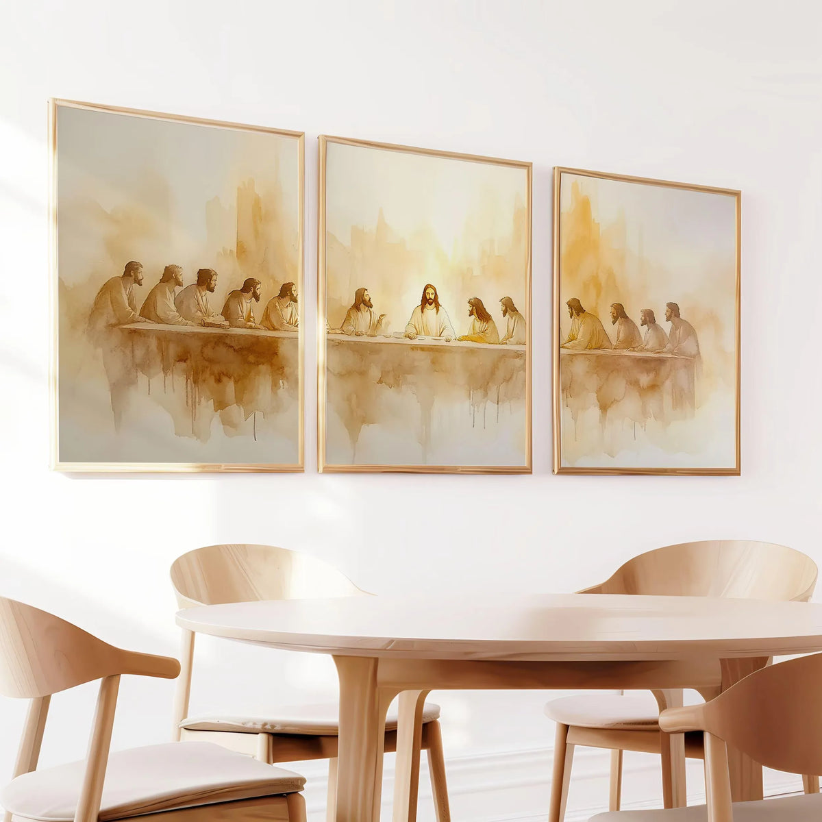 3pcs/set The Last Supper Wall Art Poster Easter Jesus Painting Bible