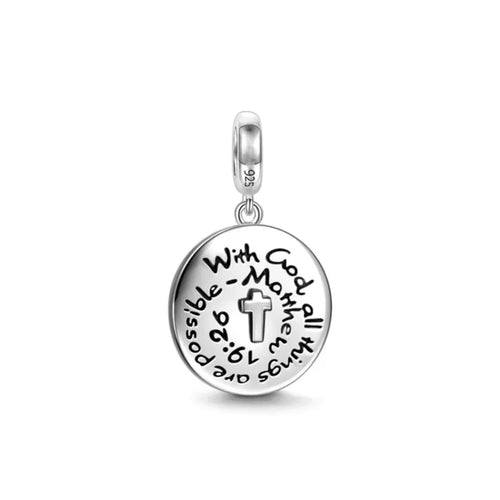 2024 New 925 Silver Jesus Cross The Holy Bible Pendant Charms Beads