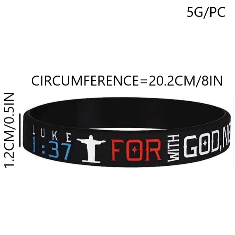 1pc/5pcs I can do all things christian bible verse religious silicone