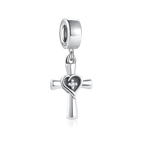 2024 New 925 Silver Jesus Cross The Holy Bible Pendant Charms Beads