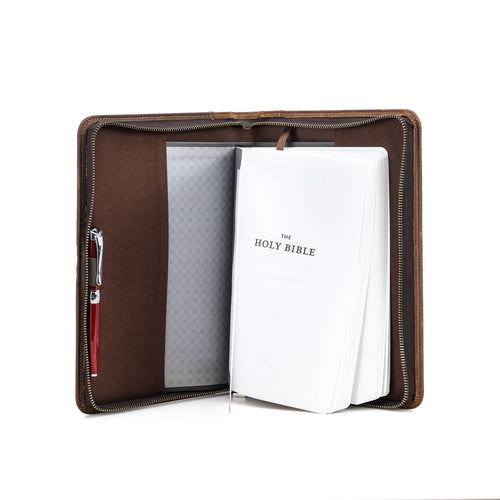 Handmade Custom Cowhide Leather Book Cover Bible Case Notebook Travel