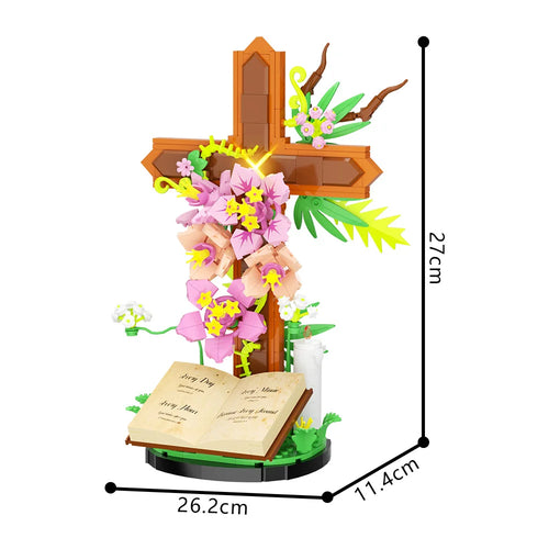 Cross, Bible & Tulip Building Block Set, 363 Pieces