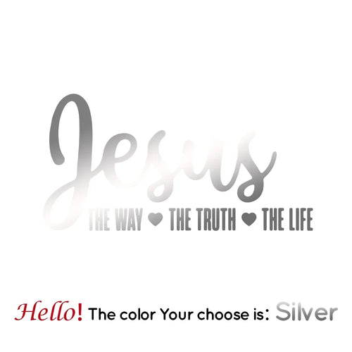 Jesus The Way Truth Life Sticker For Car Window Decor Religious Decal