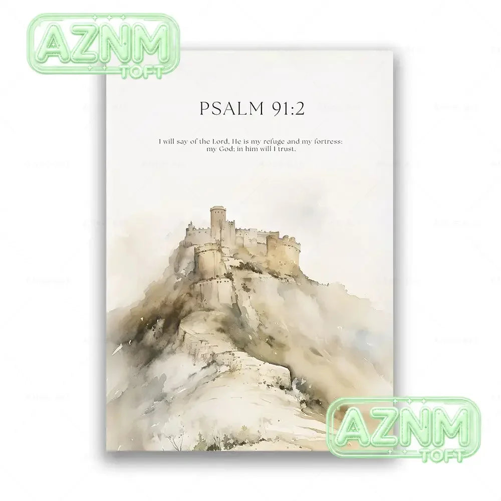 1PC  Psalm 23:3 Jeremiah 29:11 Psalm 91:2 Inspirational Quotes Poster