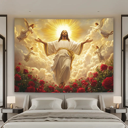 VIKAMA Sacred Light Jesus Tapestry Church Chapel Devotional Living