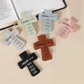 6pcs PU Leather Cross Magnetic Bookmark Custom Bible Verse Christian