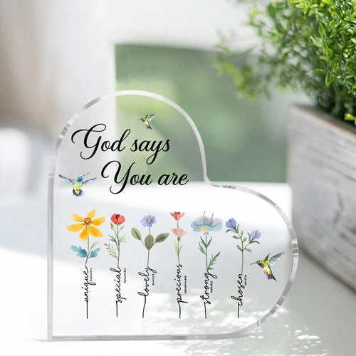 1pc Contemporary Acrylic Heart-Shaped Prayer Sign with Inspirational