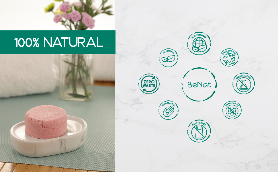 All-Natural Handmade Shampoo Bar | No Parabens, Sulfates or Silicones | Plastic-Free | 50+ Washes | Ginger, Bergamot & Lavender | BeNat