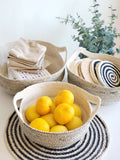 Amari Handwoven Jute Fruit Bowl | Black Stitch | Made in Bangladesh | Korissa