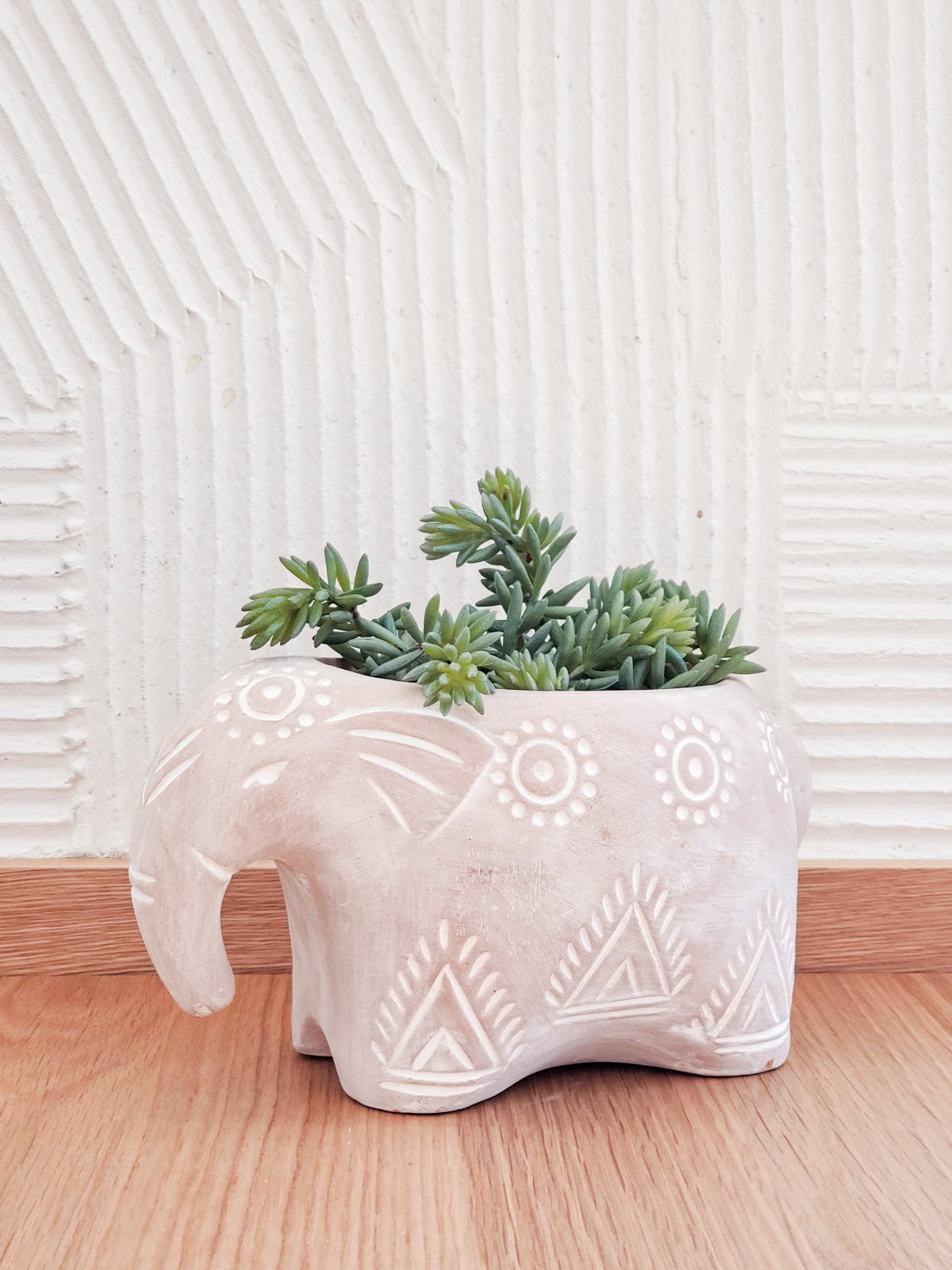 Folk Elephant Terracotta Planter | Handcrafted Clay Pot | Made in Bangladesh | Indoor & Outdoor | Korissa