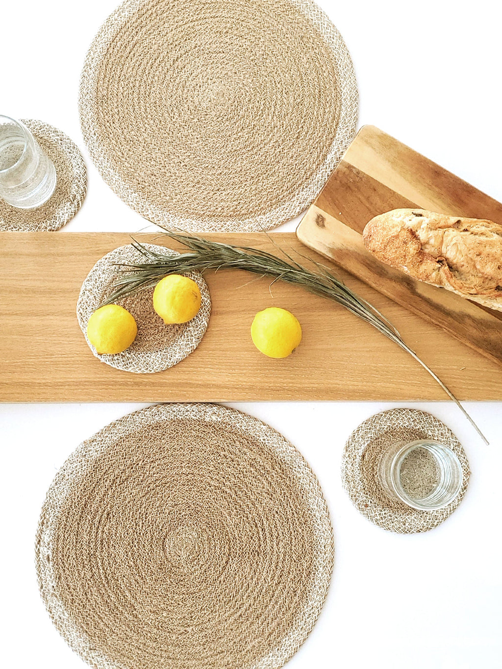 Agora Round Jute Placemat | Set of 4 | 100% Natural Jute | Handmade in Bangladesh | Korissa