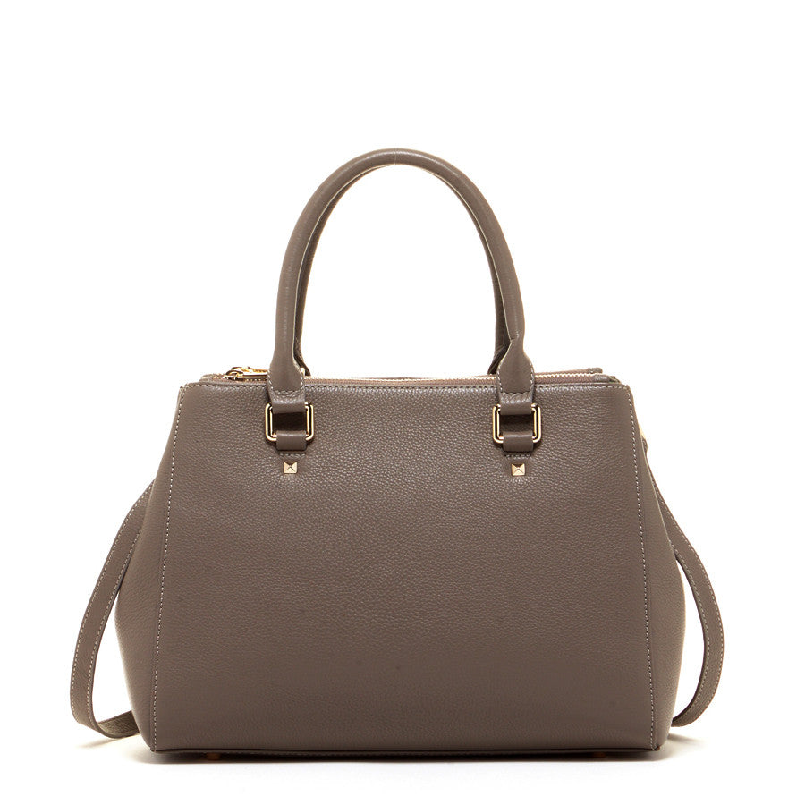 The Chloe - Grey Pebbled Leather Satchel Bag