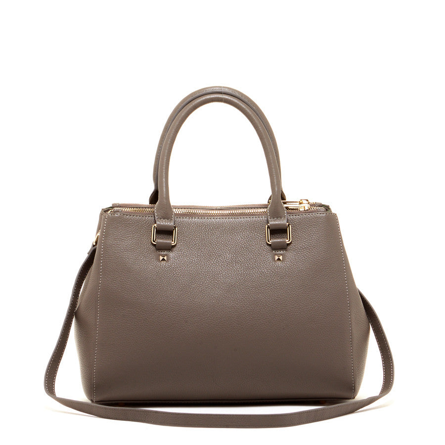 The Chloe - Grey Pebbled Leather Satchel Bag