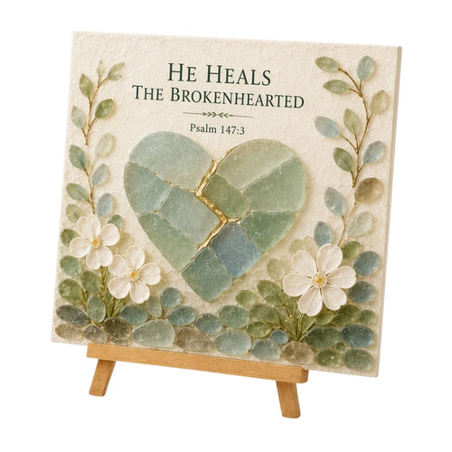 Sea Glass DIY Art Kit Inspirational Christian Bible Verse Wall Decor