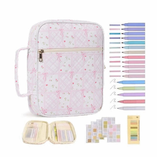 New Floral Design Bible Cover Case Zipper Pocket Handle Bible Cover