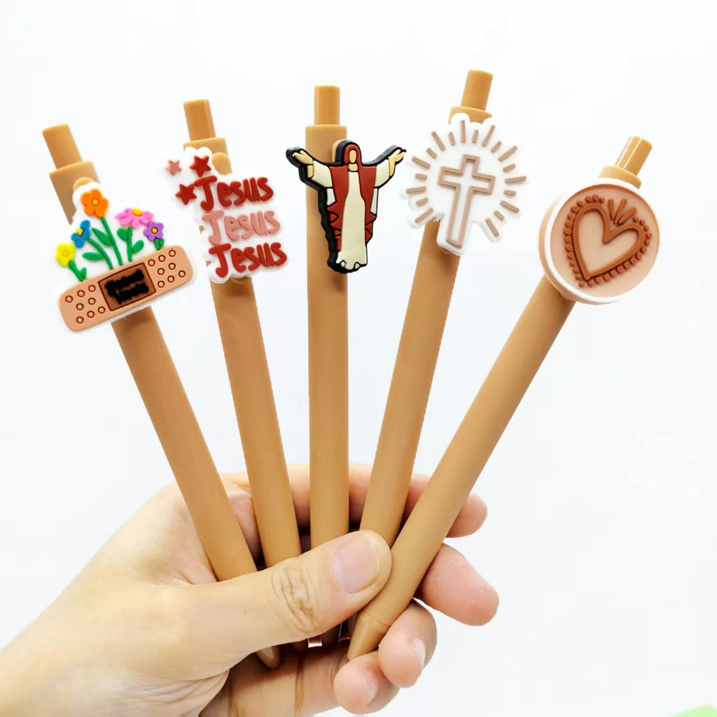 10PCS Religious Gender Pen, Jesus Bible Phrase Ballpoint Pen, Faith