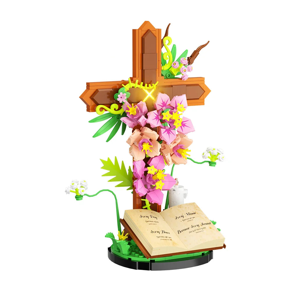 Cross, Bible & Tulip Building Block Set, 363 Pieces