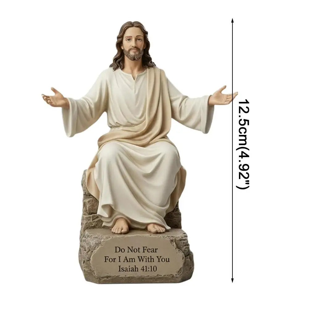 Jesus Open Arms Blessing Statue With Bible Verse Base I Am With You