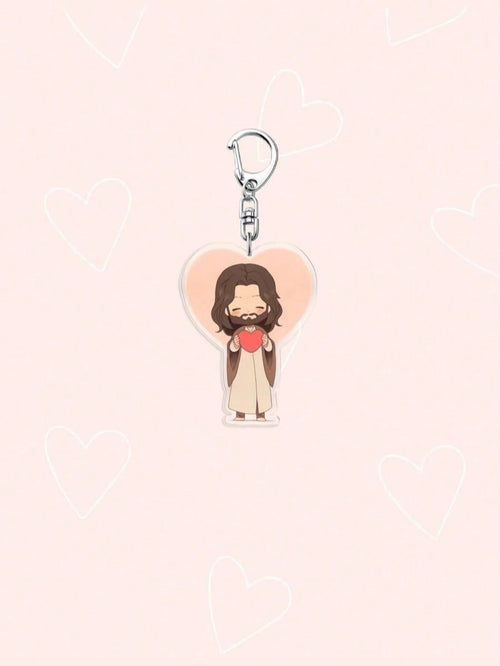 1-6 Piece Set of Jesus and Lamb Acrylic Keychains, Multifunctional 2D
