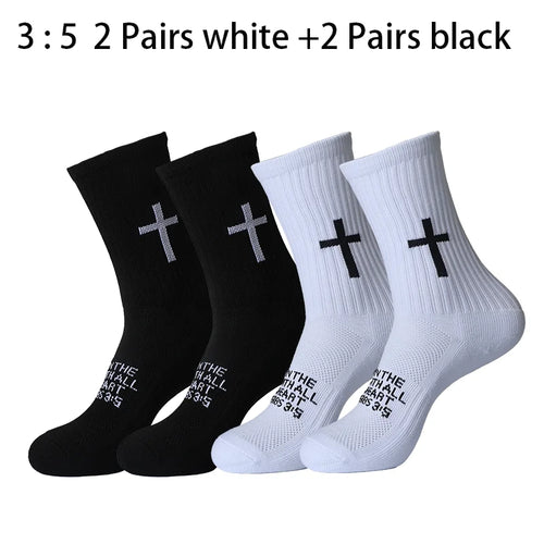 4 Pairs Christian Cross Socks Prayer Garter Bible Birthday Gift for
