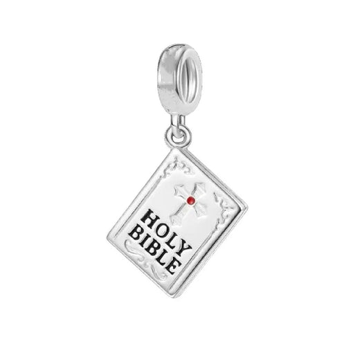 2024 New 925 Silver Jesus Cross The Holy Bible Pendant Charms Beads