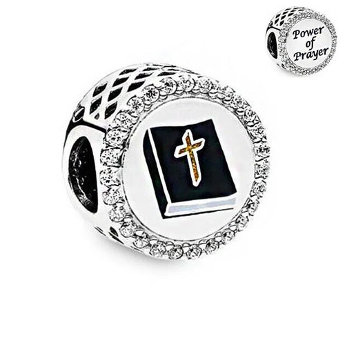 2024 New 925 Silver Jesus Cross The Holy Bible Pendant Charms Beads