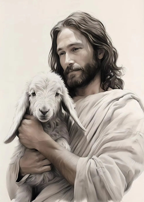 Jesus Walks on Water Christian Good Shepherd Art Poster Bible