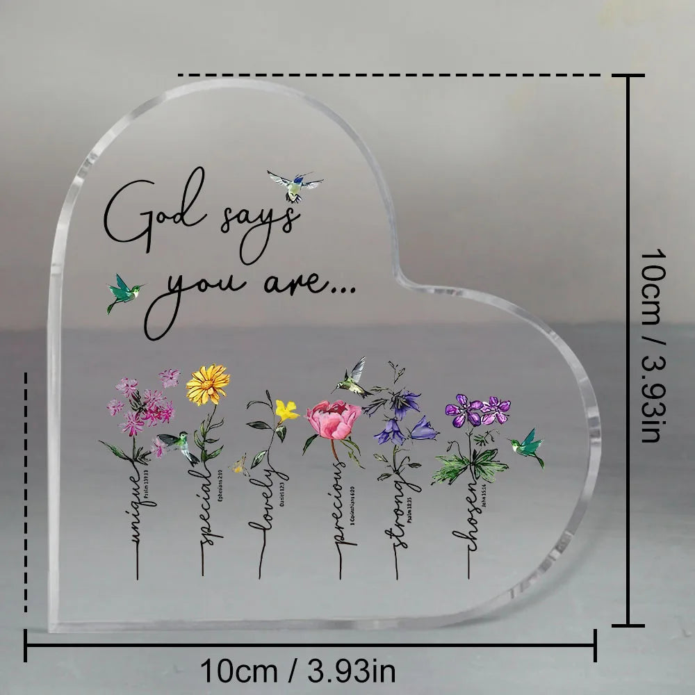 1pc Contemporary Acrylic Heart-Shaped Prayer Sign with Inspirational