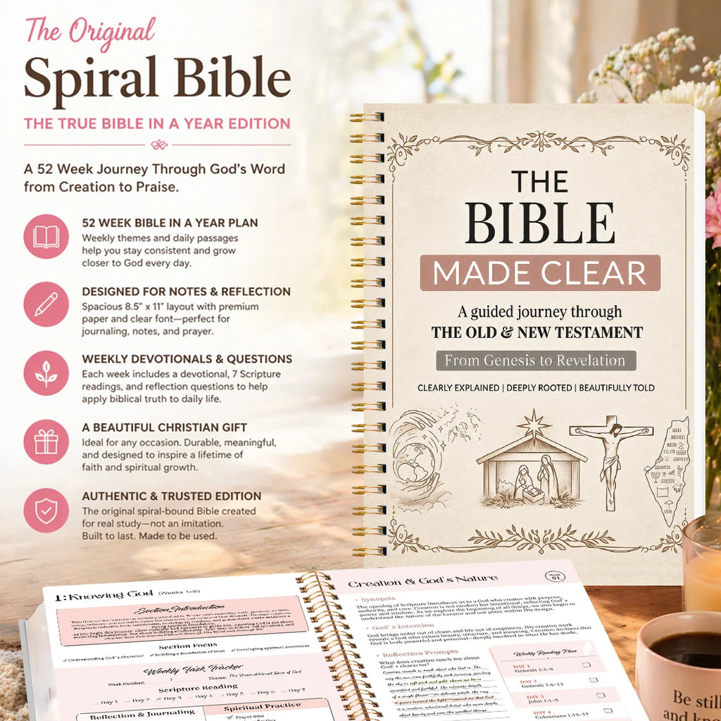 1pc 8-Week Bible Study Planner, 8.15×5.67in Twin-Wire Devotional