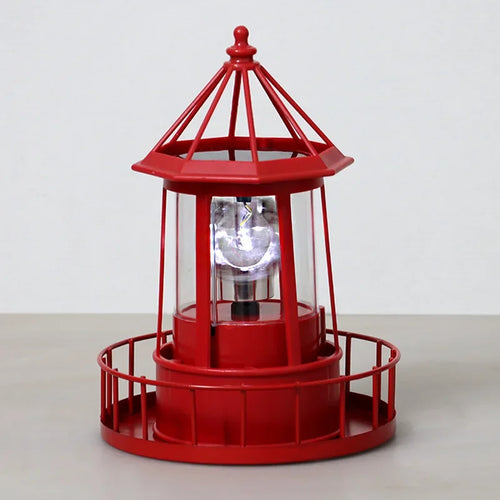 Solar Rotating Lighthouse Garden Lantern — 360° Beacon, Outdoor Decor